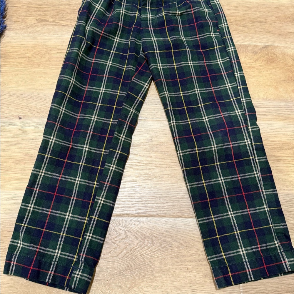 Mini Boden Boy’s Tartan Plaid Pants - Navy, Red, Yellow, Green
